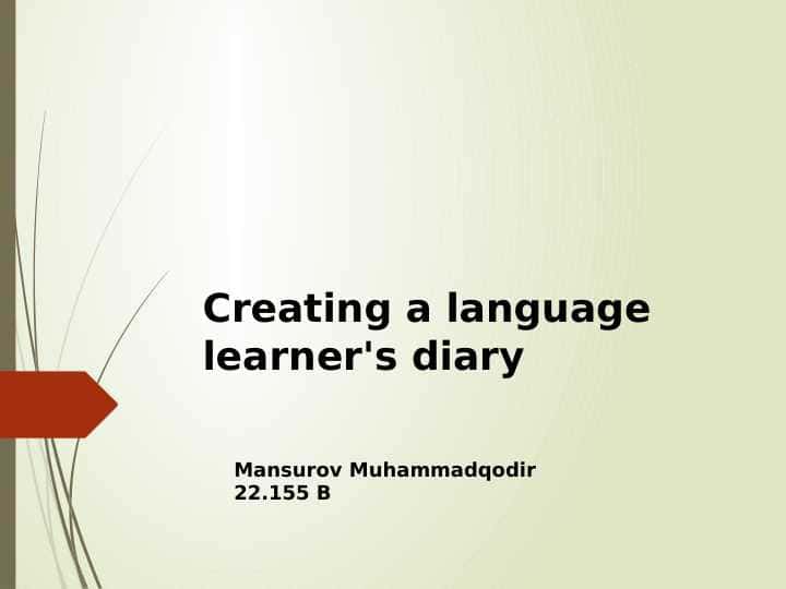 Creating a language learner's diary