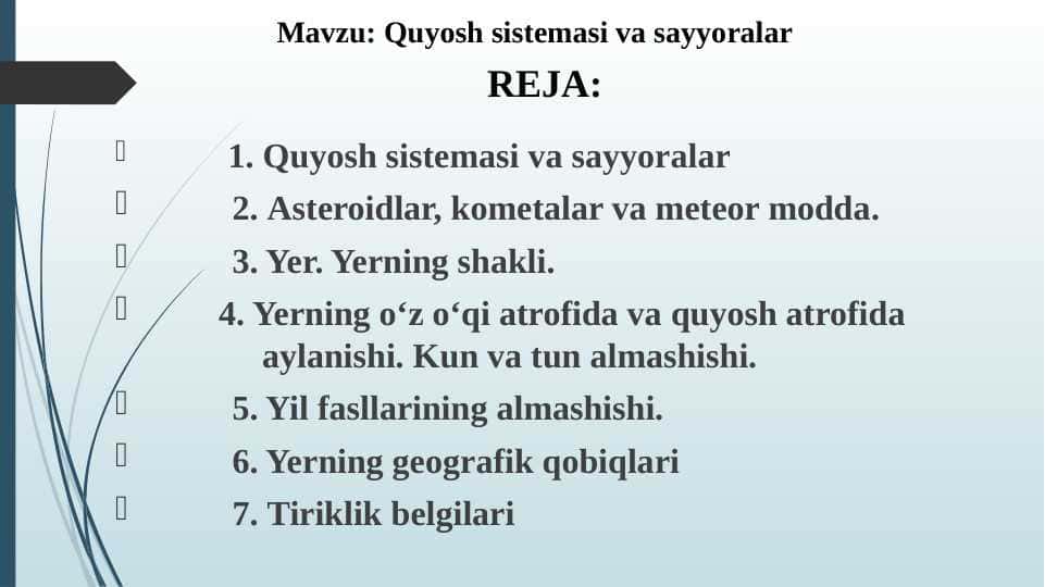 Quyosh sistemasi va sayyoralar