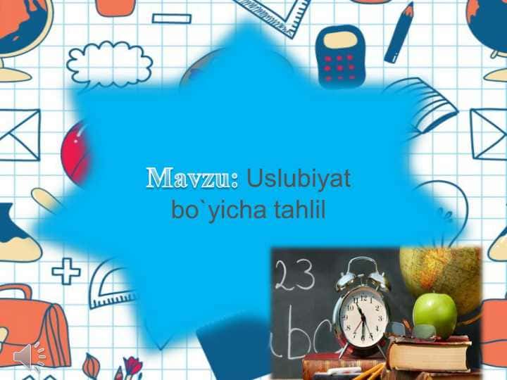 Uslubiyat bo`yicha tahlil