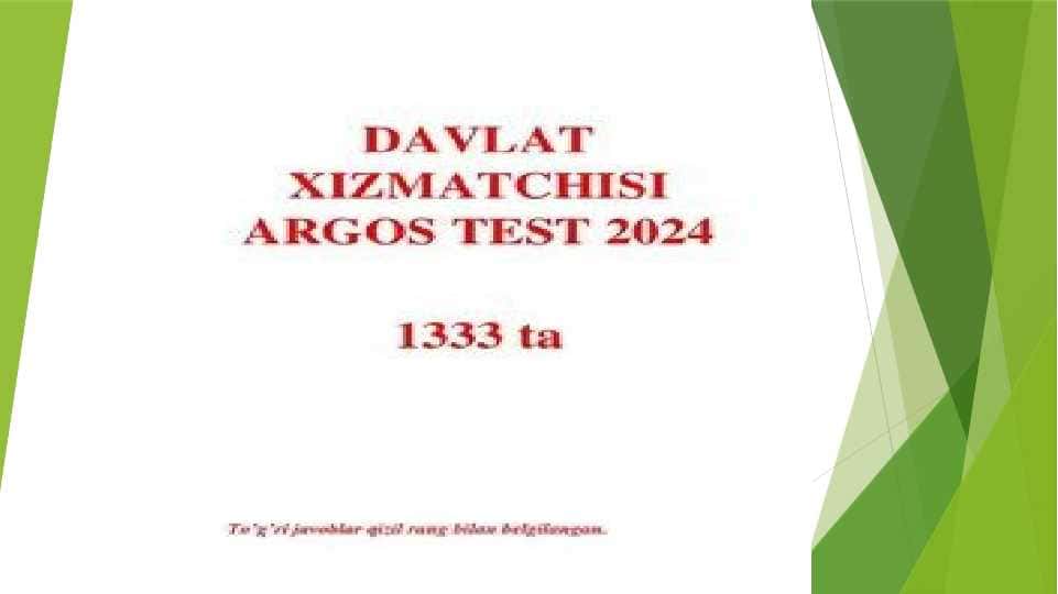 davlat xizmatchisi agros test 2024
