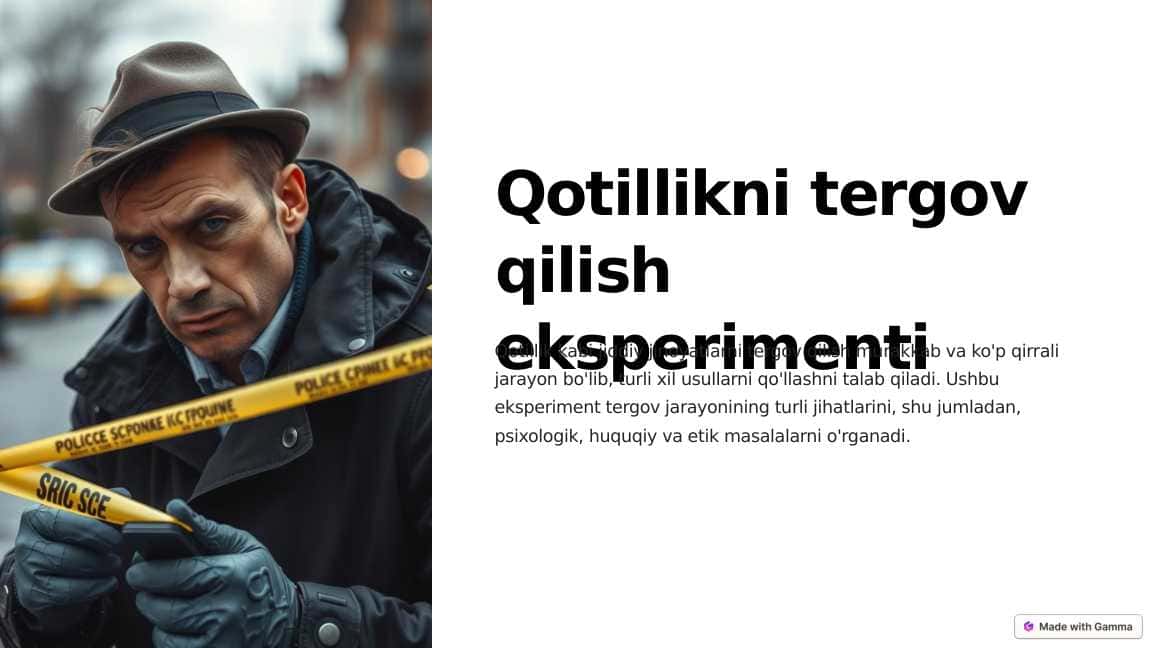 Qotillikni tergov qilish eksperimenti