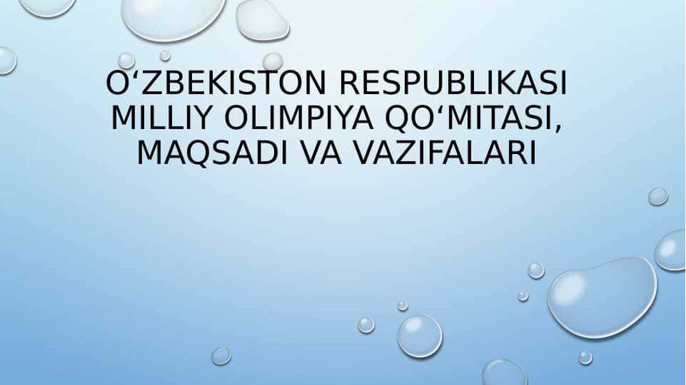 o‘zbekiston Respublikasi Milliy Olimpiya Qo‘mitasi, maqsadi va vazifalari