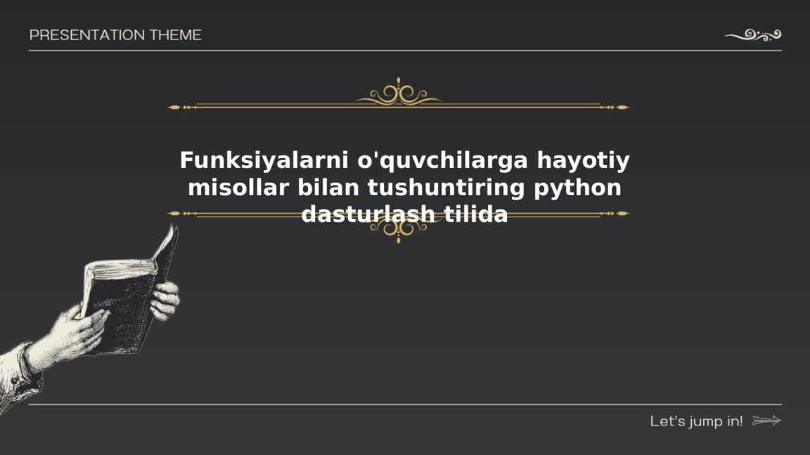 Python dasturlash tilida funksiyalar bilan ishlash