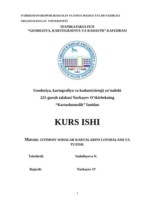 IJTIMOIY SOHALAR KARTALARINI LOYIHALASH VA TUZISH.