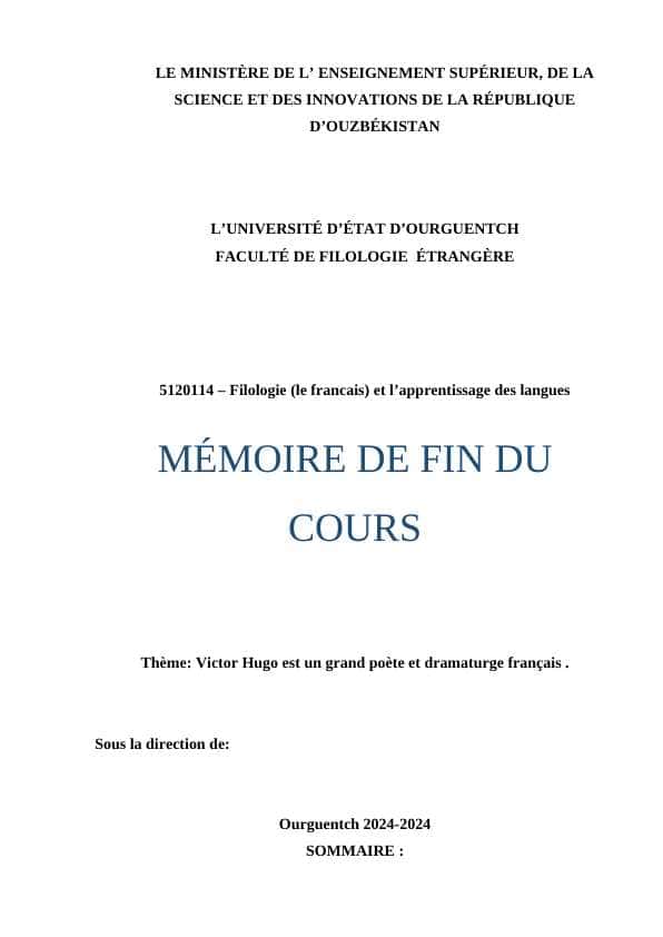 Victor Hugo est un grand poète et dramaturge français