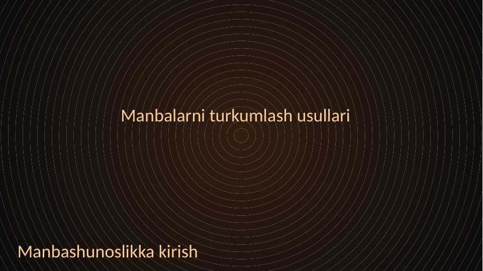 Manbalarni turkumlash usullari