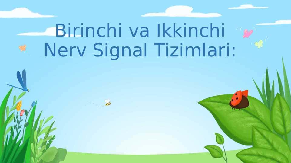 Psixofiziologiya birinchi va ikkinchi nerv tizimi.