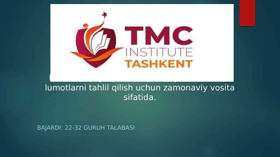 Neyron tarmoqlar ko'p o'lchovli ma lumotlarni tahlil qilish uchun zamonaviy vosita sifatida.