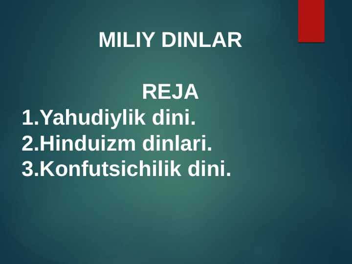 MILIY DINLAR