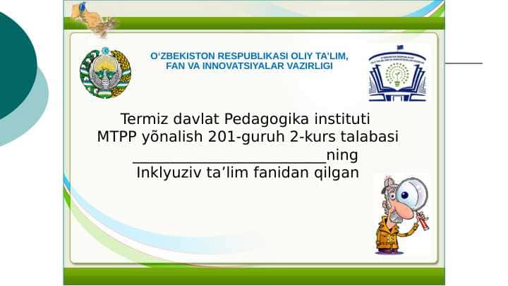 Alohida yordamga muhtoj bolani samarali inlyuziyasi uchun tashqi sharoitlar