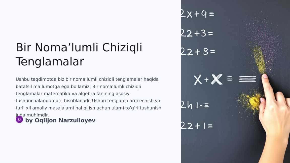 Bir noma'lumli chiziqli tenglamalar