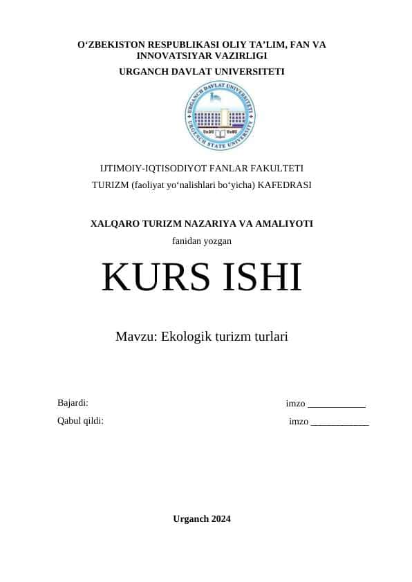 Ekologik turizm turlari