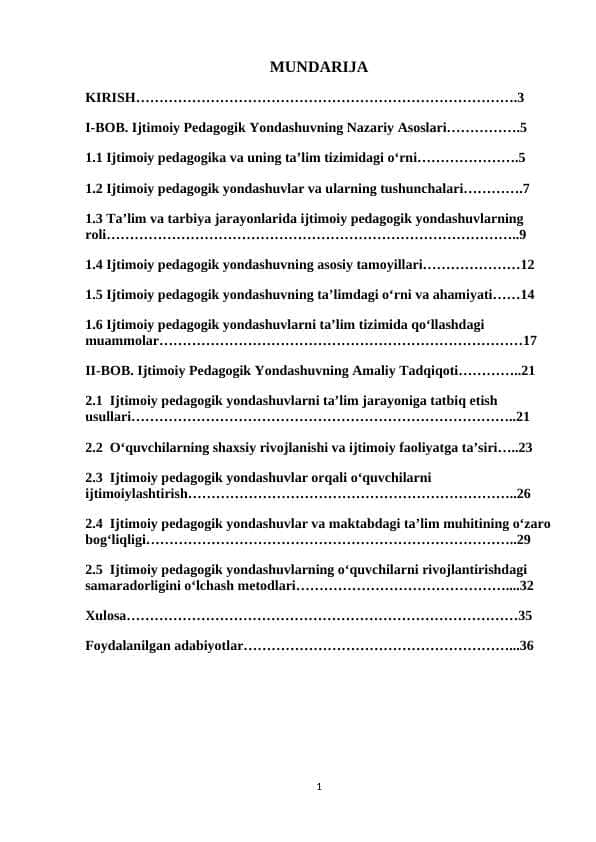 Ta’lim, tarbiya, rivojlantirish vazifalarini hal etishga komleks ijtimoiy pedagogik yondashuv”