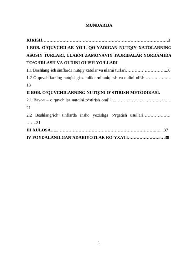 3-sinfda o‘quvchilar nutqidagi xatolarni aniqlash va bartaraf qilish
