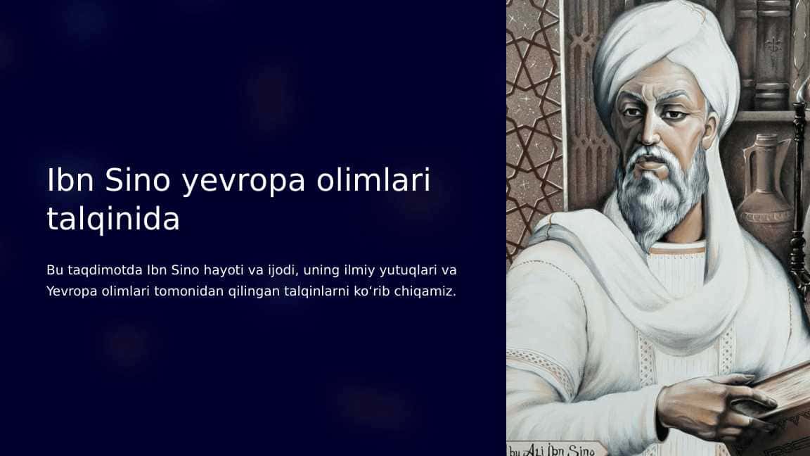 Ibn Sino yevropa olimlari talqinida