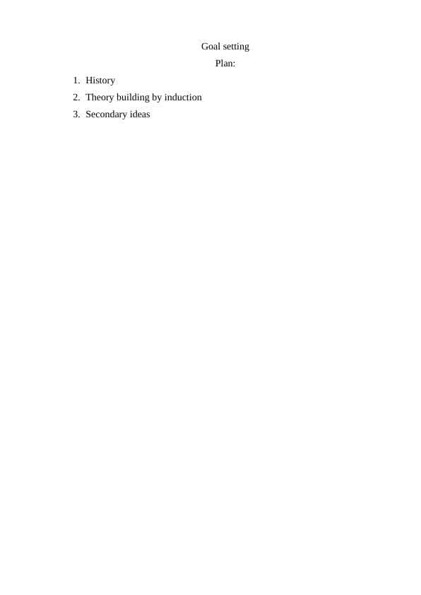 Goal setting