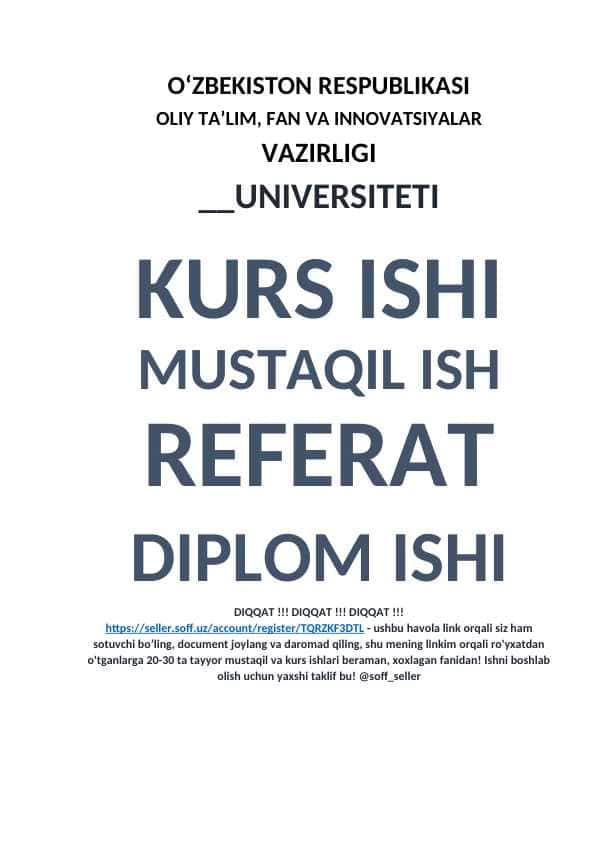 Yog`ochdan tayyorlanadigan buyumlar va mahsulotlarga xomashyo tanlash va tayyorlashda yog`och materiallarning xossalari va ishlatilishi o’rganish.
