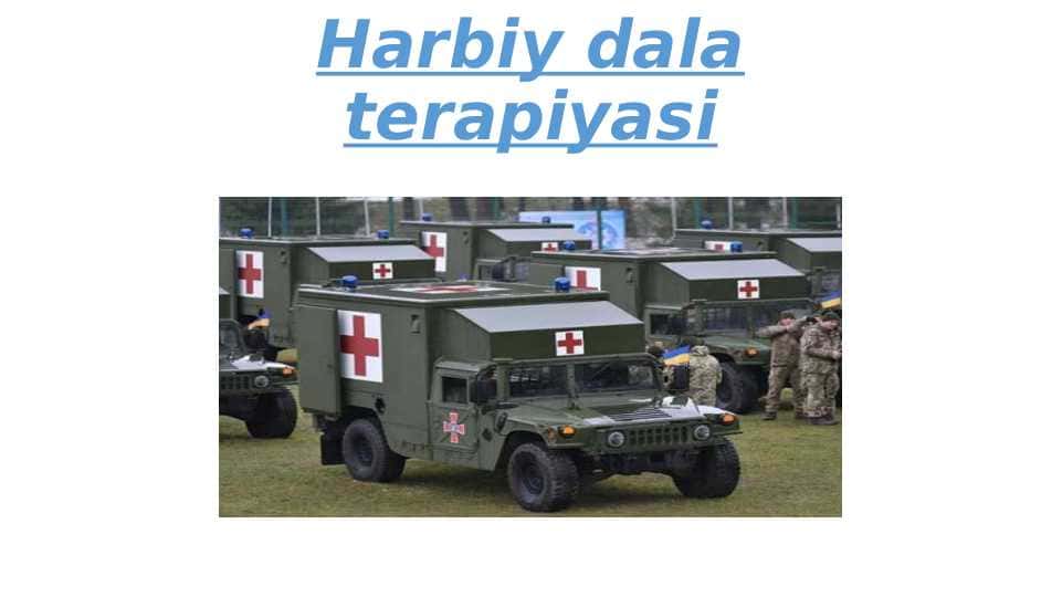 Harbiy sharoitda terapevtik yordam .