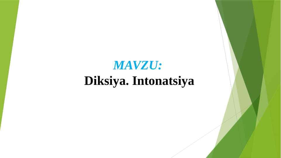 Diksiya va intonats8ya