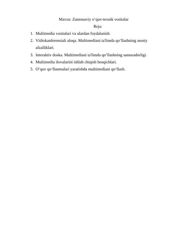 Zamonaviy o‘quv-texnik vositalar 20 list...