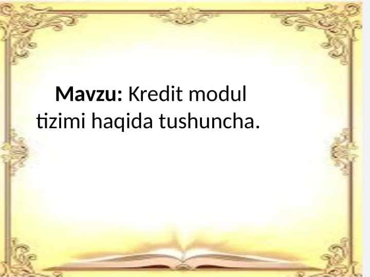 Kredit modul tizimi haqida tushuncha
