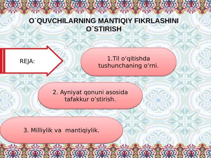 O`QUVCHILARNING MANTIQIY FIKRLASHINI O`STIRISH