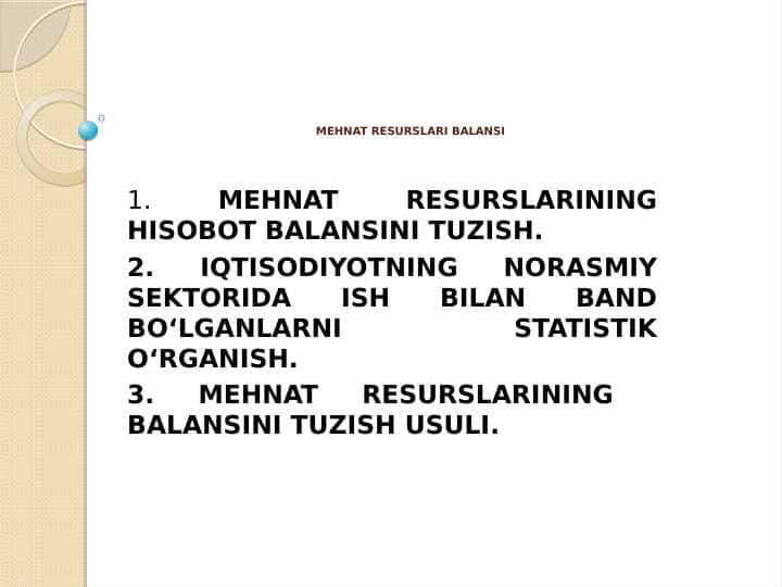 Mehnat resurslari balansi