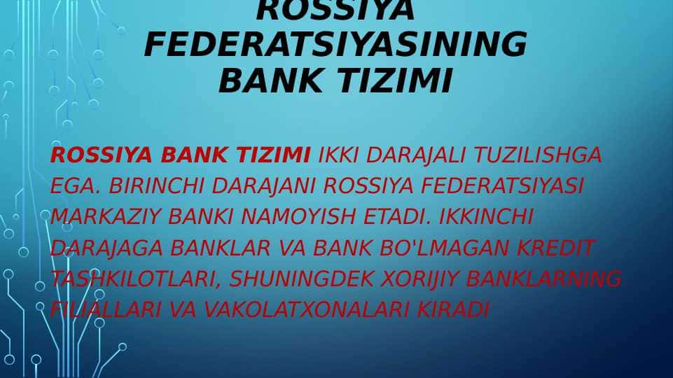Rossiya federatsiyasi bank tizimi