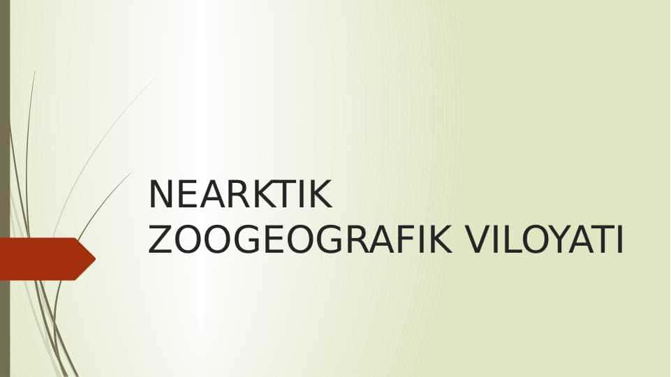 NEARKTIK ZOOGEOGRAFIK VILOYATI pptx