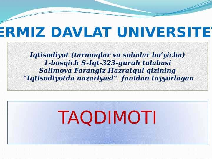 Mikroiqtisodiyotga kirish