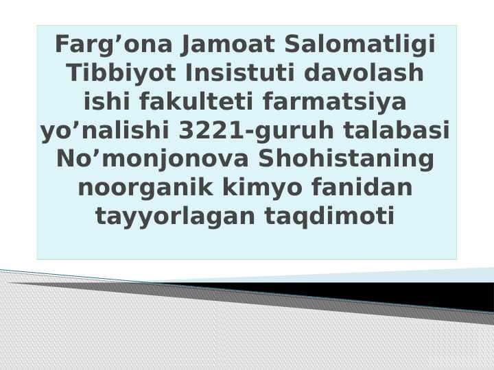 Marganes haqida va uning birikmalari