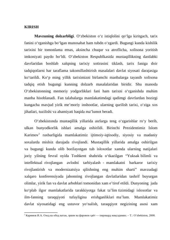 FARGʻONA VODIYSI UMUMIY TARIXI VA MADANIYATI