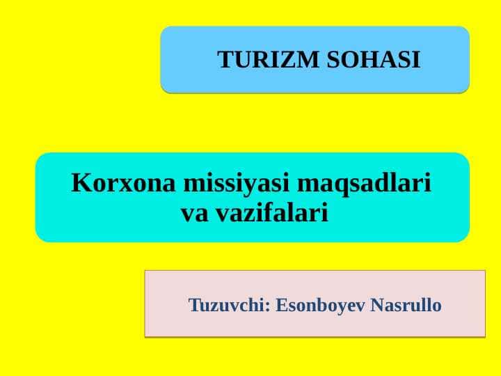 TURIZM SOHASI