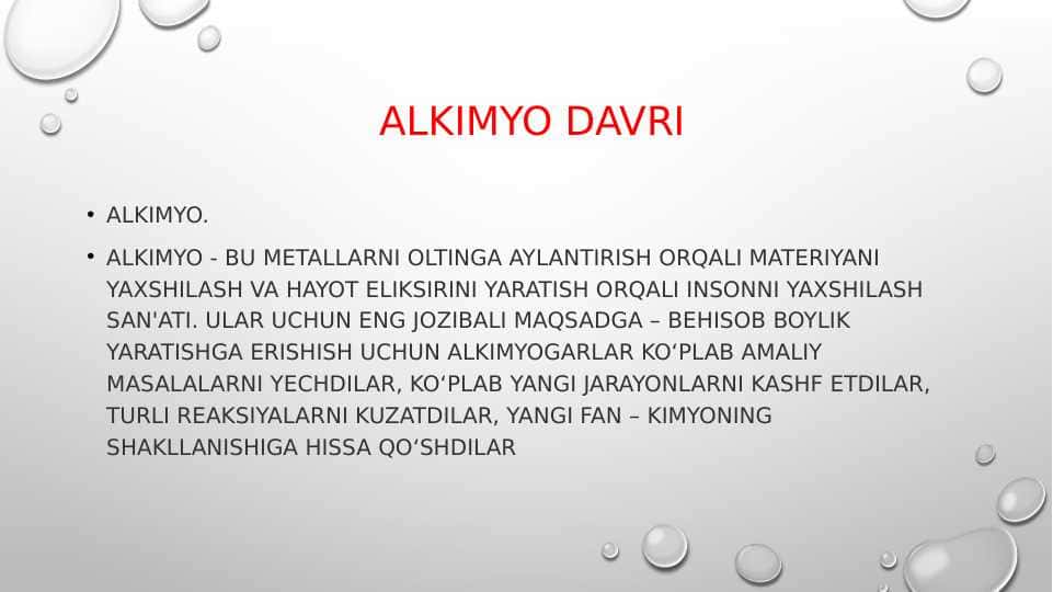 alkimyo davri pptx
