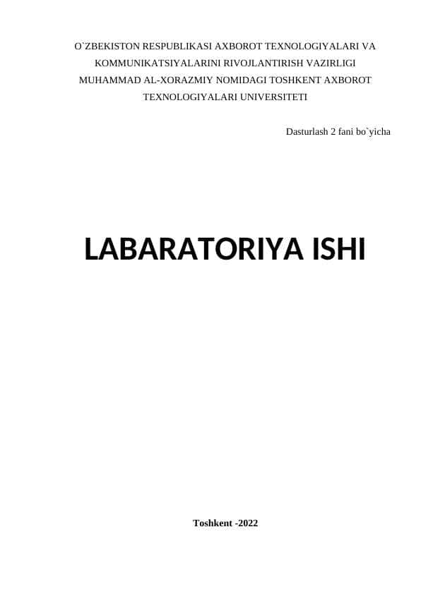 O’yinchoqlar magazini(magazine toys) dasturini tuzish