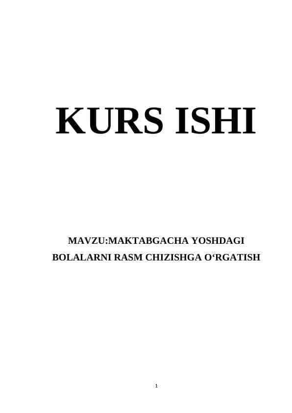 MAKTABGACHA YOSHDAGI BOLALARNI RASM CHIZISHGA O‘RGATISH
