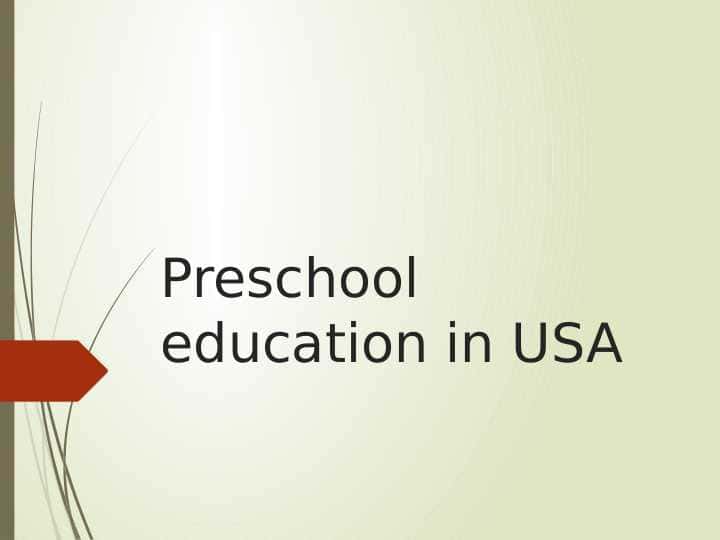 Preschool education in USA