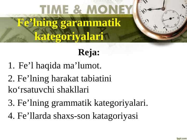 Fe’lning garammatik kategoriyalari