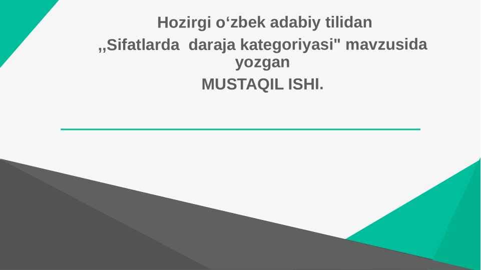 Sifatlarda daraja kategoriyasi
