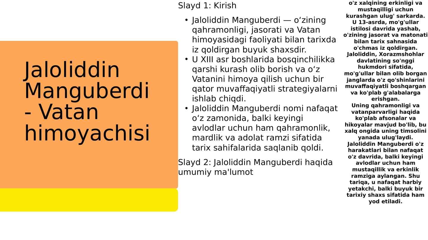 Jaloliddin Manguberdi - Vatan himoyachisi