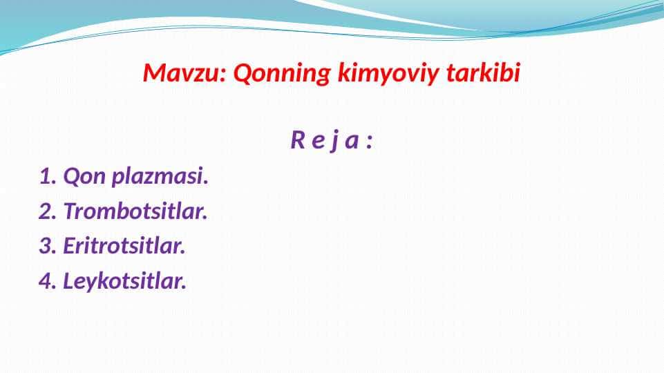 Qonning kimyoviy tarkibi