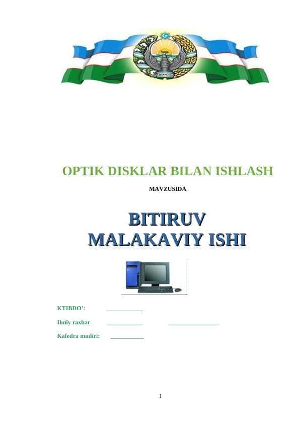 OPTIK DISKLAR BILAN ISHLASH