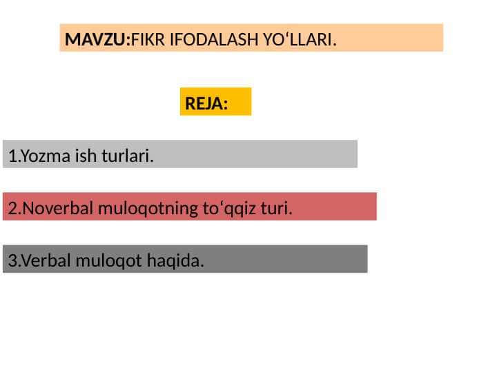 Fikirni ifodalash yo'llari
