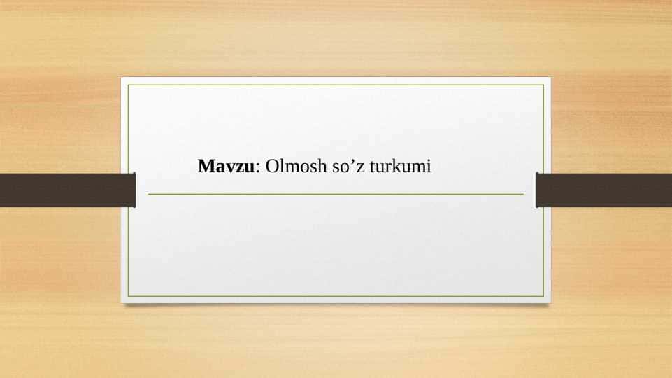 Olmosh so’z turkumi