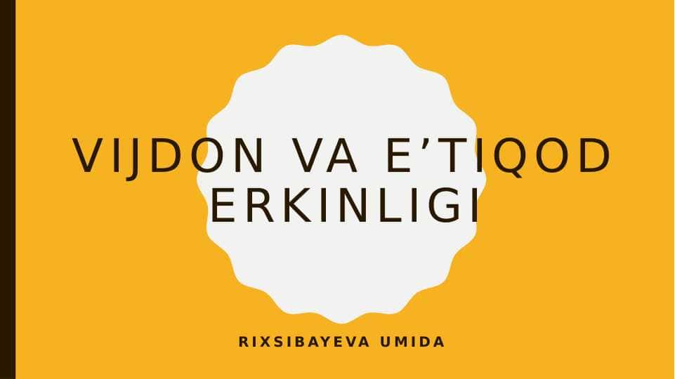 Vijdon va e’tiqod erkinligi