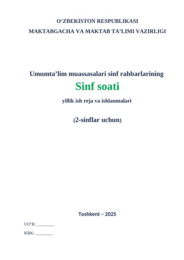 2-sinf soati yangisi