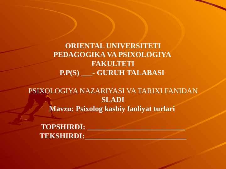 Psixolog kasbiy faoliyat turlari