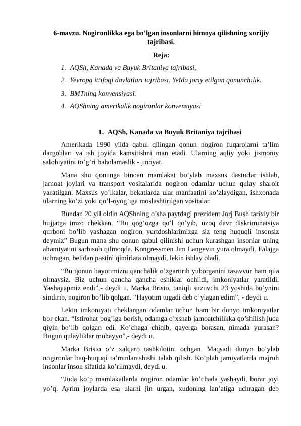 Nogironlikga ega bo‘lgan insonlarni reablitatsiya qilishning asoslari