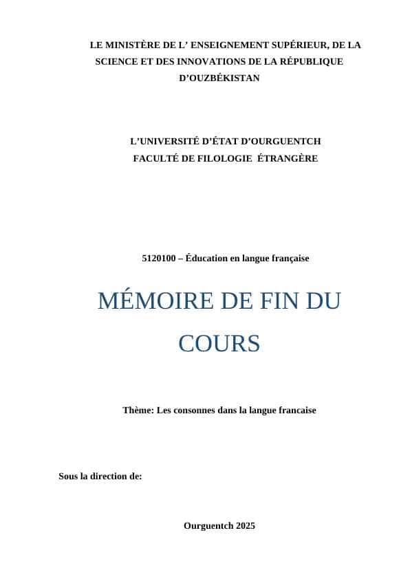Les consonnes dans la langue francaise
