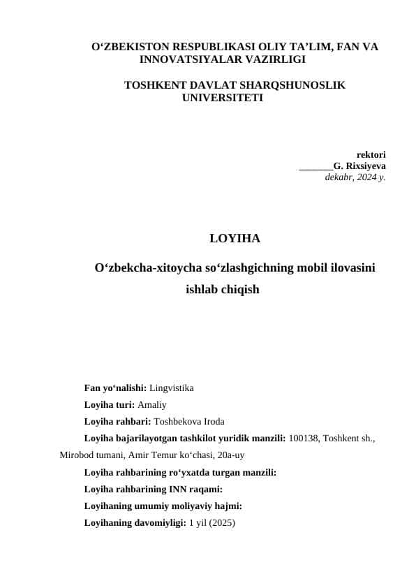 Tadqiqot loyihasi
